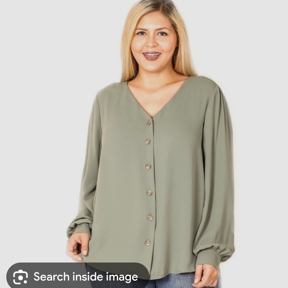 Zenana Outfitters Sage Button-Down Shirt